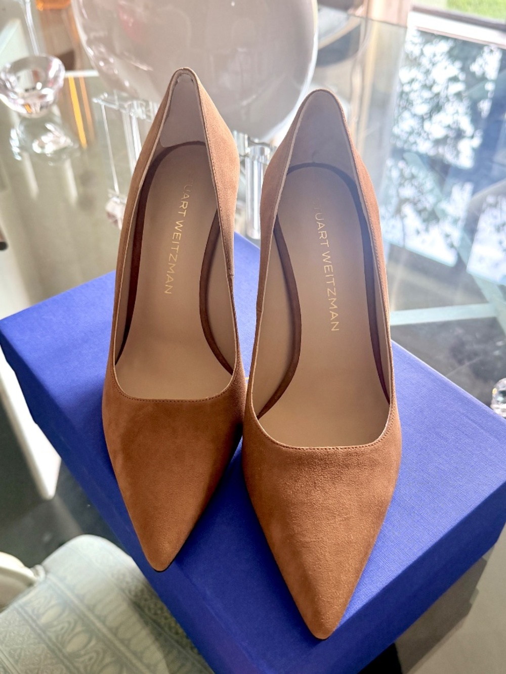 BRAND NEW IN BOX: Stuart Weitzman Power Pump 85, Toasted Almond Size 9M - Picture 10 of 15